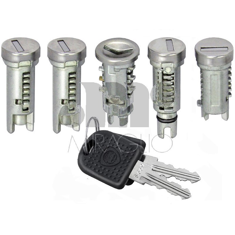 IMPARIGLIO 5 ANT/POST DX/SX 1 AVVIAMENTO(A) , 2 PORTE(B), 1 CHIUSURA POST(COFANO)(C) , 1 TAPPO BENZINA(D) AUTOBIANCHI Y10 1989 