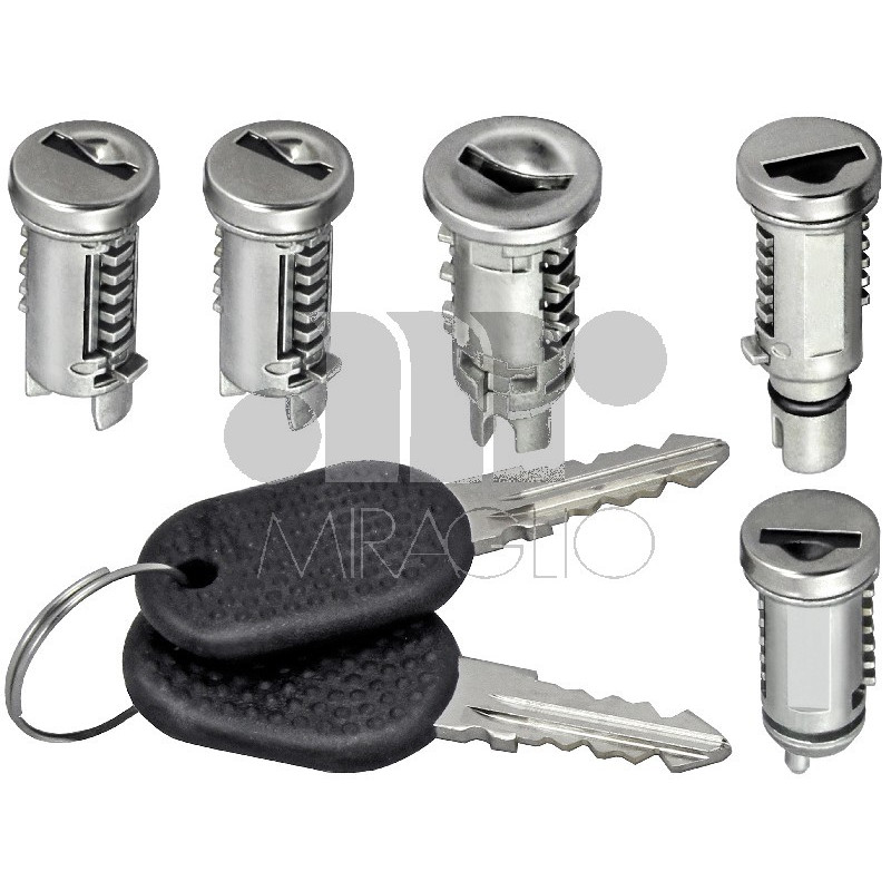 IMPARIGLIO 5 ANT/POST DX/SX 1 AVVIAMENTO(A) , 2 PORTE(B), 1 CHIUSURA POST(COFANO)(C) , 1 TAPPO BENZINA(D) FIAT UNO (146/158) 19