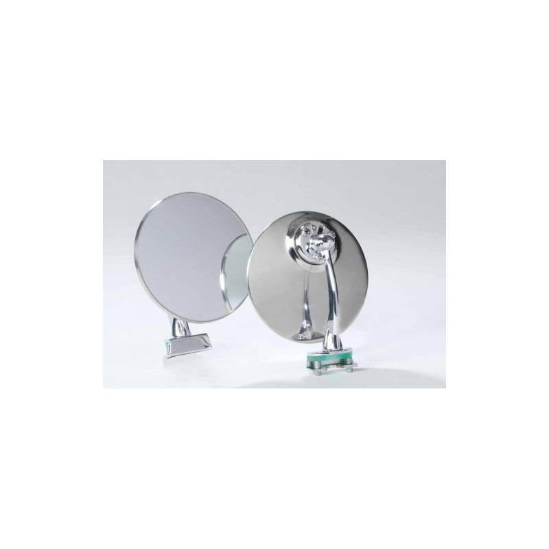 RETROVISORE CROMATO TONDO A MORSETTO FIAT 500 F / L / R 1965 1975