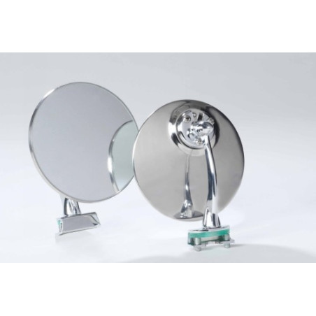 RETROVISORE CROMATO TONDO A MORSETTO FIAT 500 F / L / R 1965