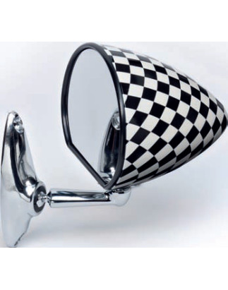RETROVISORE SCACCHI BIANCO E NERO A VITE OPACA FIAT 500 F / L /
