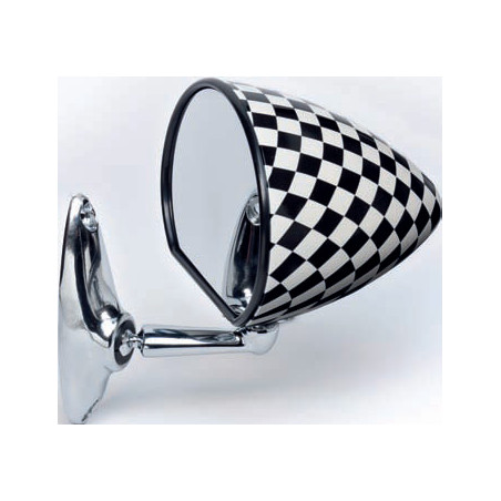 RETROVISORE SCACCHI BIANCO E NERO A VITE OPACA FIAT 500 F / L /