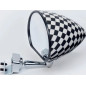 RETROVISORE SCACCHI BIANCO E NERO OPACA A MORSETTO FIAT 500 F / L / R 1965 1975