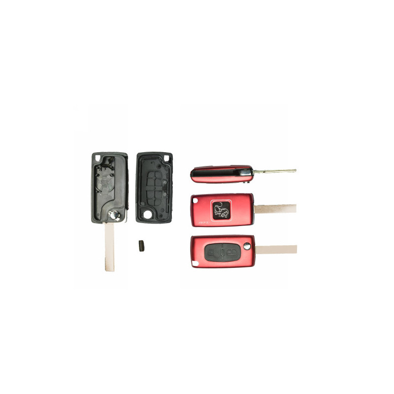 GUSCIO PER CHIAVI ROSSO 2 CON ALLOGGIO BATTERIA ROTONDO HU83 CITROEN C3 (SC) 2010 2013