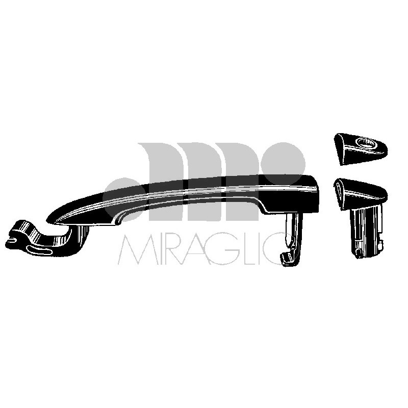 MANIGLIA PORTA EST IN PLASTICA NERO ANT/POST DX/SX RENAULT CLIO III (BR0 1/CR0 1) 2006 2009 OEM 7701475753