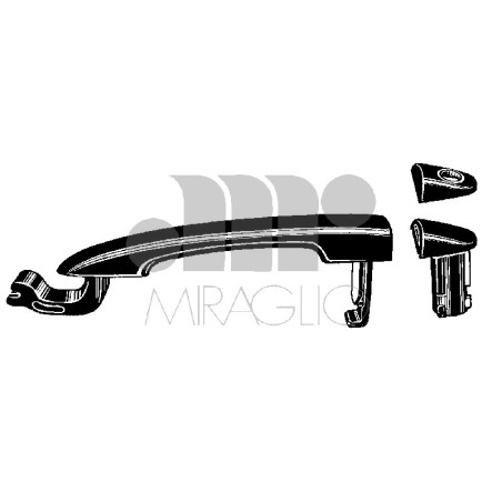 MANIGLIA PORTA EST IN PLASTICA NERO ANT/POST DX/SX RENAULT CLIO