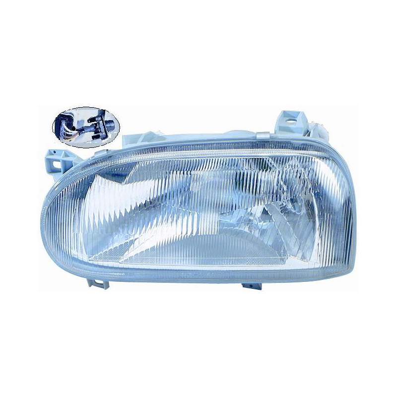 FARO FANALE PROIETTORE SX 1 H4 RETTANGOLARE + ADATTATORE TONDO VOLKSWAGEN GOLF III (1H1/1H5) 1992 1998 OEM 1H6941017