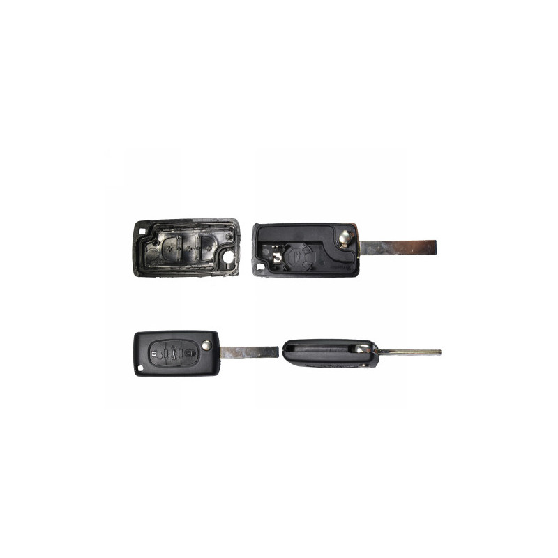 GUSCIO PER CHIAVI NERO 3 CON ALLOGGIO BATTERIA ESAGONALE HU83 CITROEN C2 (JM) 2008 2010