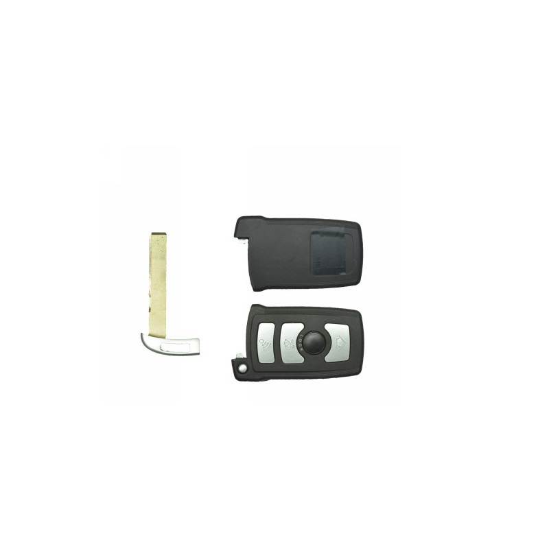GUSCIO PER CHIAVI NERO CON TASTI ARGENTO 3 VANO BATTERIA SUL RETRO DI EMERGENZA BMW SERIES 7 (E65/E66) 2002 2008
