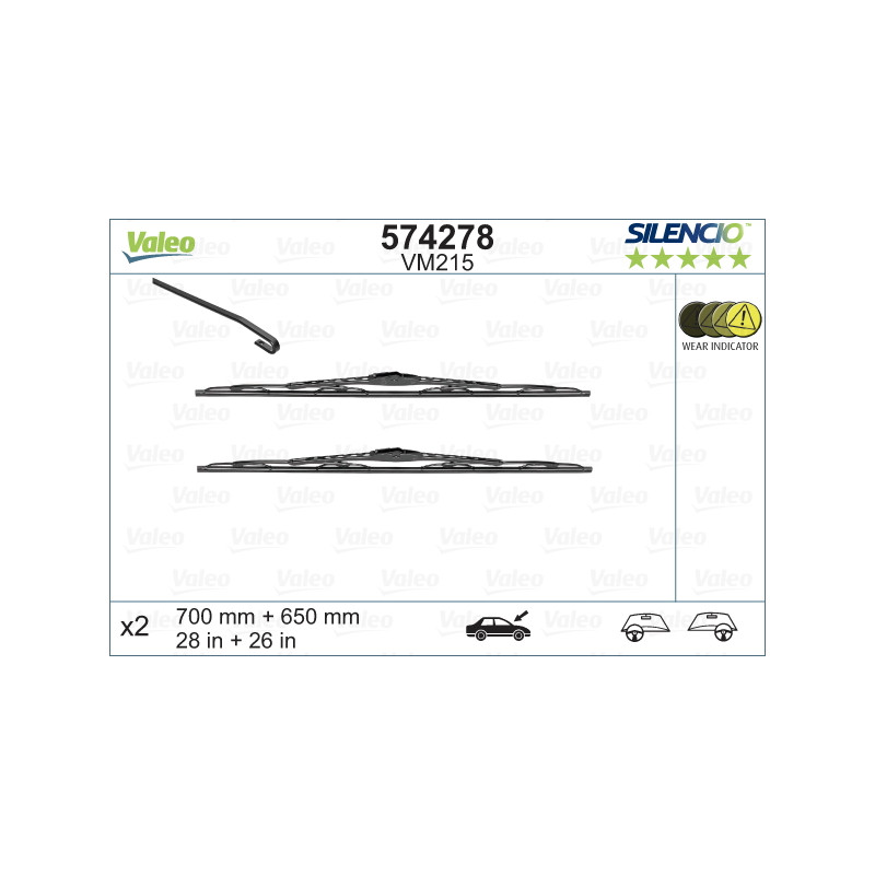 SPAZZOLA TERGI SILENCIO PERFORMANCE ANT DX/SX COPPIA 700mm + 650mm CODICE BREVE: VM215