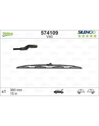SPAZZOLA TERGI SILENCIO STANDARD ANT DX/SX SINGOLA 380mm CODICE