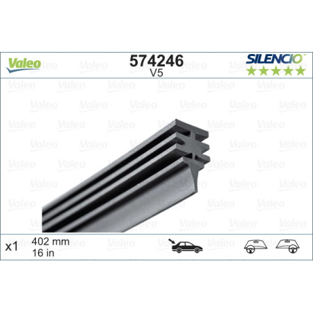 SPAZZOLA TERGI SILENCIO REFILL POST DX/SX SINGOLA 402mm CODICE