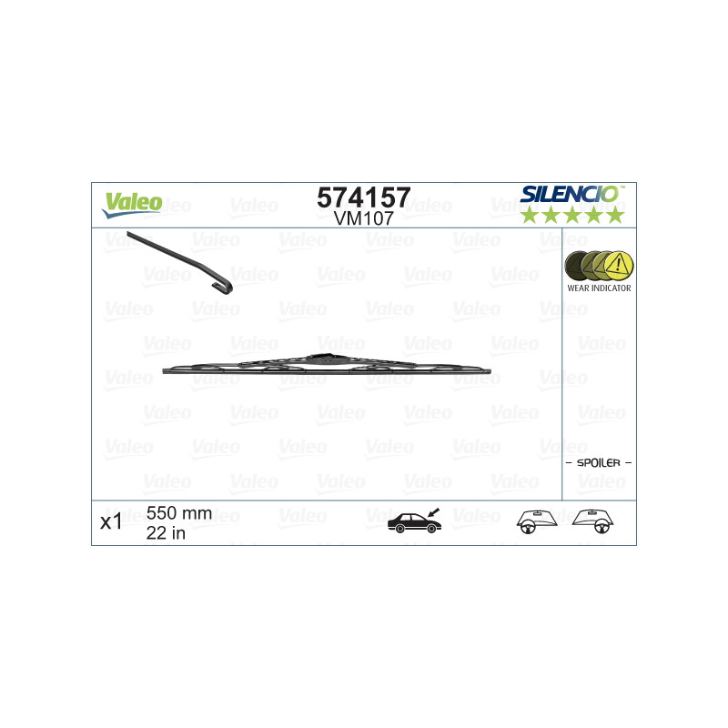 SPAZZOLA TERGI SILENCIO PERFORMANCE ANT DX/SX SINGOLA 550mm CODICE BREVE: VM107