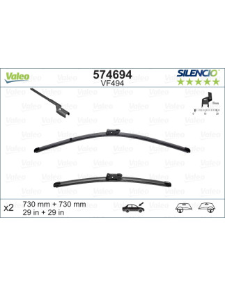 SPAZZOLA TERGI SILENCIO FLAT BLADE ANT DX/SX COPPIA 730mm +