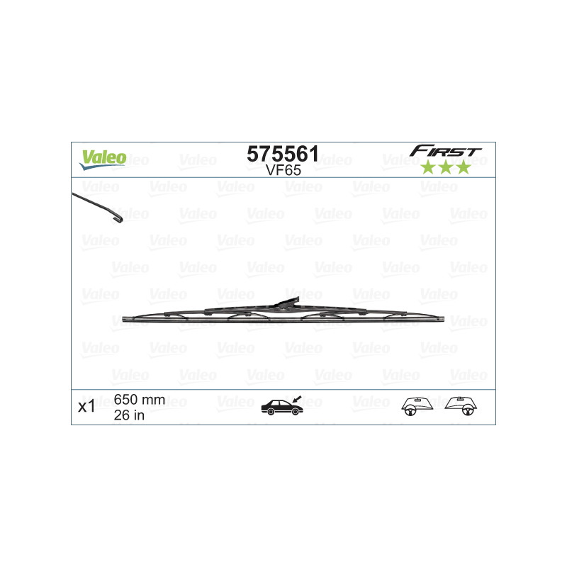 SPAZZOLA TERGI FIRST STANDARD ANT DX/SX SINGOLA 650mm CODICE BREVE: VF65