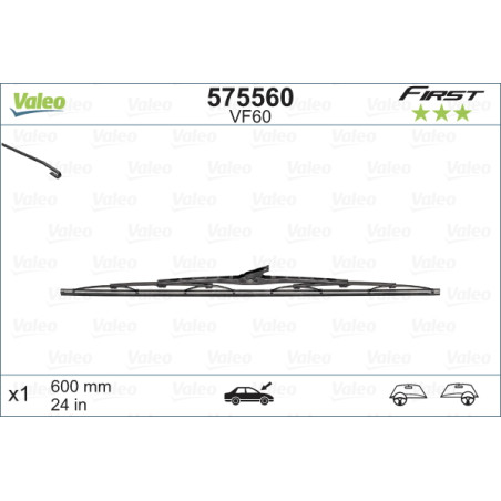 SPAZZOLA TERGI FIRST STANDARD ANT DX/SX SINGOLA 600mm CODICE
