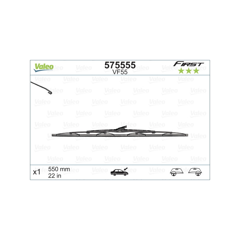 SPAZZOLA TERGI FIRST STANDARD ANT DX/SX SINGOLA 550mm CODICE BREVE: VF55