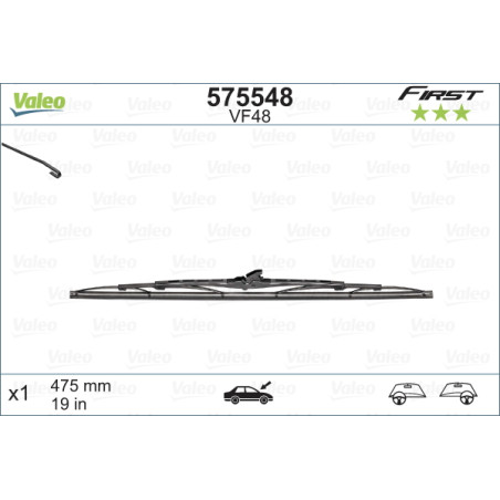 SPAZZOLA TERGI FIRST STANDARD ANT DX/SX SINGOLA 475mm CODICE