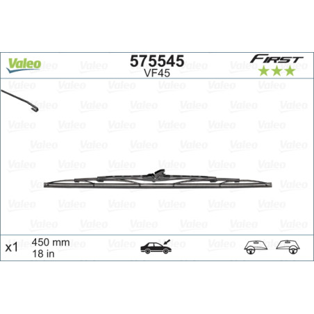 SPAZZOLA TERGI FIRST STANDARD ANT DX/SX SINGOLA 450mm CODICE