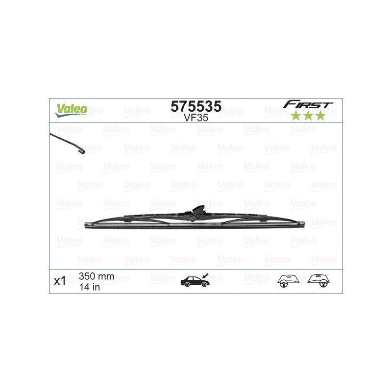 SPAZZOLA TERGI FIRST STANDARD ANT DX/SX SINGOLA 350mm CODICE BREVE: VF35