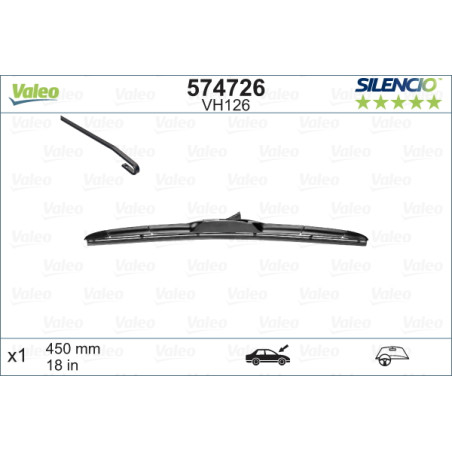 SPAZZOLA TERGI SILENCIO IBRIDA ANT SX SINGOLA 450mm CODICE