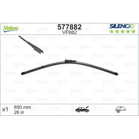 SPAZZOLA TERGI SILENCIO FLAT BLADE ANT SX SINGOLA 650mm CODICE