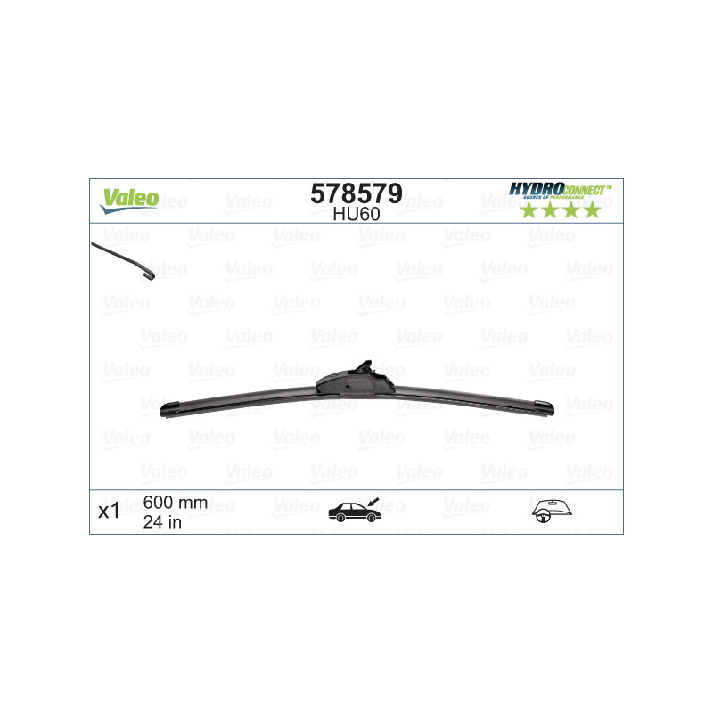 SPAZZOLA TERGI HYDROCONNECT FLAT BLADE ANT SINGOLA 600mm CODICE BREVE: HU60