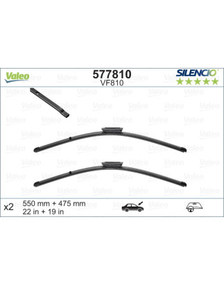 SPAZZOLA TERGI SILENCIO FLAT BLADE ANT SX COPPIA 550mm + 475mm