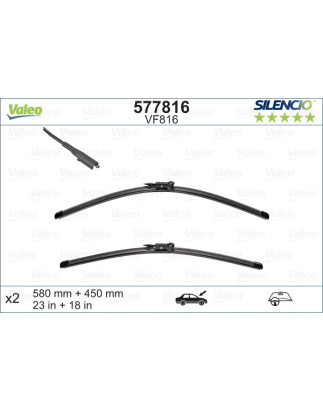 SPAZZOLA TERGI SILENCIO FLAT BLADE ANT SX COPPIA 580mm + 450mm