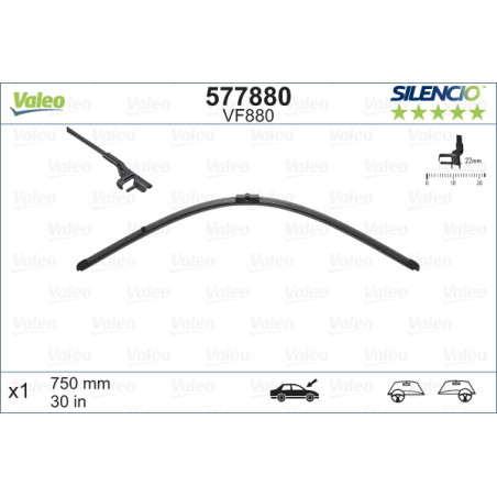 SPAZZOLA TERGI SILENCIO FLAT BLADE ANT DX/SX SINGOLA 750mm