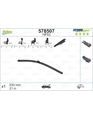 SPAZZOLA TERGI HYDROCONNECT UNI-CLICK ANT SINGOLA 530mm CODICE