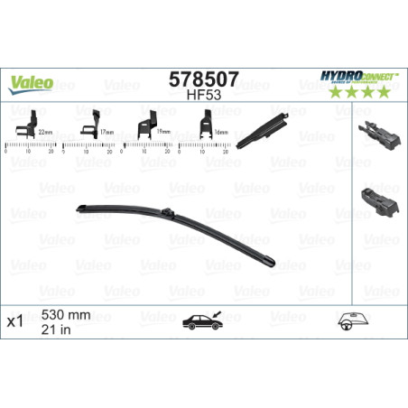 SPAZZOLA TERGI HYDROCONNECT UNI-CLICK ANT SINGOLA 530mm CODICE