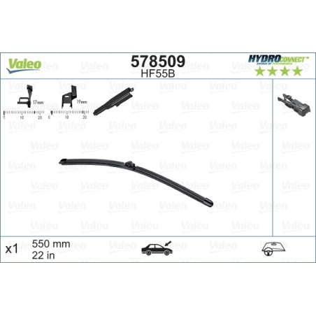 SPAZZOLA TERGI HYDROCONNECT UNI-CLICK ANT SINGOLA 550mm CODICE