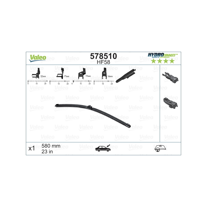SPAZZOLA TERGI HYDROCONNECT UNI-CLICK ANT SINGOLA 580mm CODICE BREVE: HF58