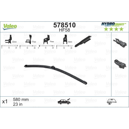 SPAZZOLA TERGI HYDROCONNECT UNI-CLICK ANT SINGOLA 580mm CODICE