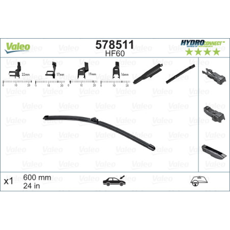 SPAZZOLA TERGI HYDROCONNECT UNI-CLICK ANT SINGOLA 600mm CODICE