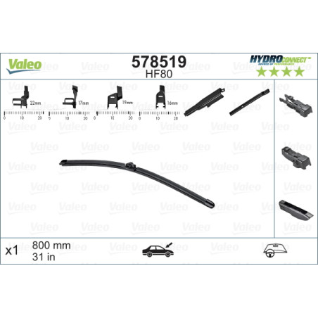 SPAZZOLA TERGI HYDROCONNECT UNI-CLICK ANT SINGOLA 800mm CODICE