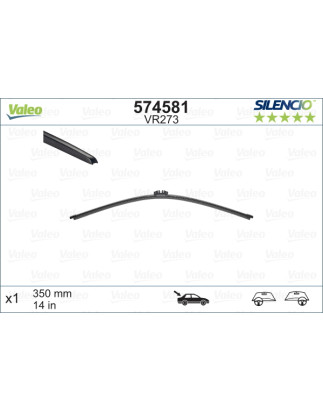 SPAZZOLA TERGI SILENCIO FLAT BLADE POST DX/SX SINGOLA 350mm