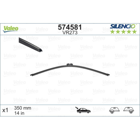 SPAZZOLA TERGI SILENCIO FLAT BLADE POST DX/SX SINGOLA 350mm