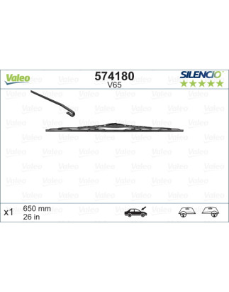 SPAZZOLA TERGI SILENCIO STANDARD ANT DX/SX SINGOLA 650mm CODICE