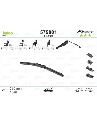 SPAZZOLA TERGI FIRST FLAT BLADE ANT DX/SX SINGOLA 380mm CODICE