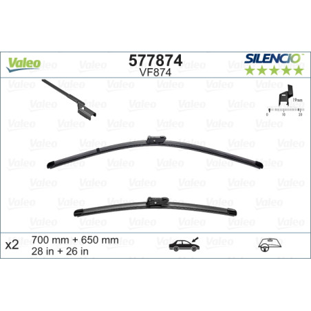 SPAZZOLA TERGI SILENCIO FLAT BLADE ANT DX/SX COPPIA 700mm +