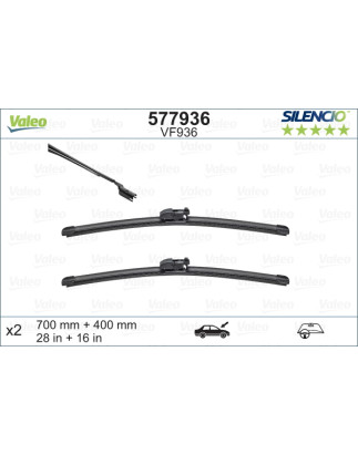 SPAZZOLA TERGI SILENCIO FLAT BLADE ANT DX/SX COPPIA 700mm +