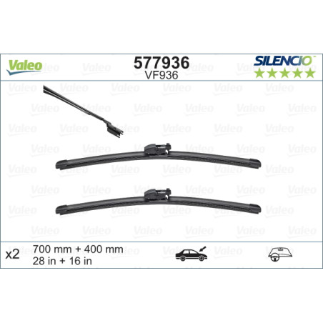 SPAZZOLA TERGI SILENCIO FLAT BLADE ANT DX/SX COPPIA 700mm +