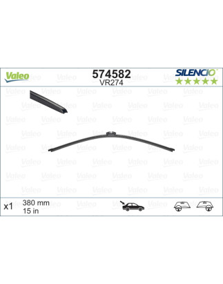 SPAZZOLA TERGI SILENCIO FLAT BLADE POST DX/SX SINGOLA 380mm