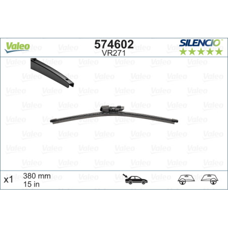 SPAZZOLA TERGI SILENCIO FLAT BLADE POST DX/SX SINGOLA 380mm