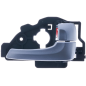 MANIGLIA APRIPORTA INTERNA ARGENTO ANT/POST DX HYUNDAI iX35/TUCSON (LM/EL/ELH) 2010 2015 OEM 826202S020SAS