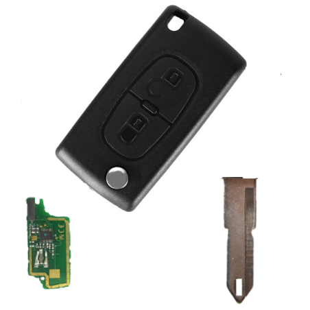 GUSCIOO CHIAVE COMPLETO 2 (NE72) ID46 CE0536 433MHZ PEUGEOT 206
