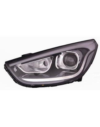 FARO FANALE PROIETTORE DX CON LUCE DI A LED NERA ELETTRICA
