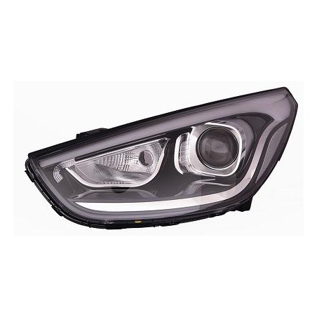 FARO FANALE PROIETTORE DX CON LUCE DI A LED NERA ELETTRICA